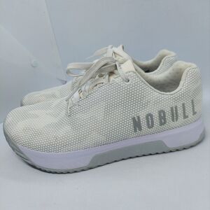 NOBULL Sneakers SuperFabric Training Shoes White Gray Gum Sz Men's 8 Women’s 9.5
